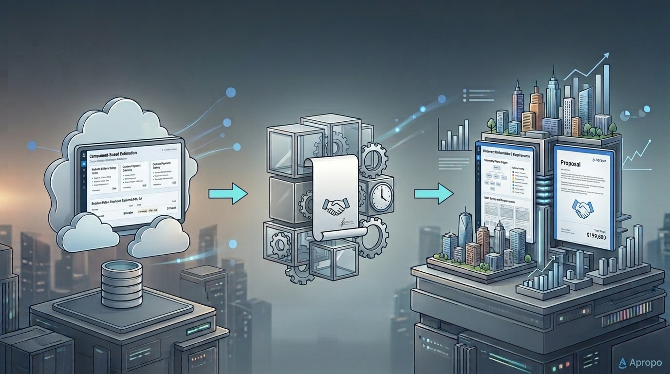 Software Development Proposal vs Quote vs Estimate: What Each Document Is For — Apropo blog cover