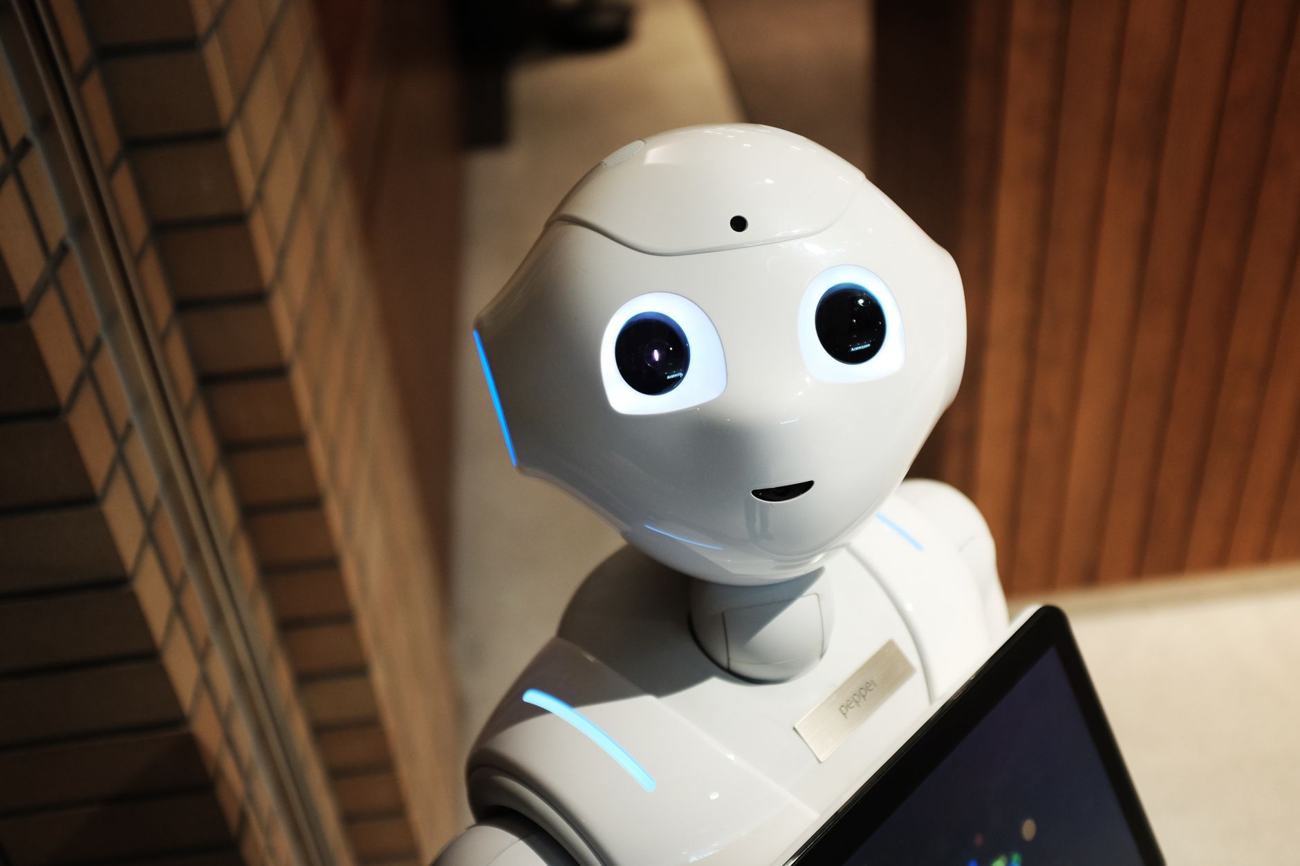 A futuristic humanoid robot showcasing modern AI technology.